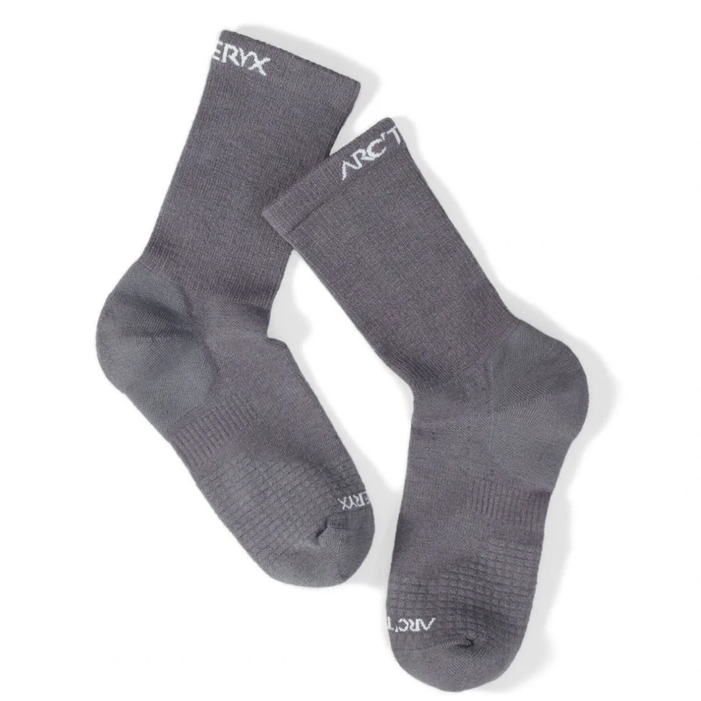 Arc’teryx Men's Women's Small Merino Wool 3/4 Crew Sock Grey NWT Hiking Blend